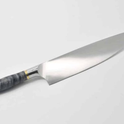 10-Inch-Chef-Knife-with-a-Ancient-Wood-Vein-Marble-Handle-a-Champagne-Cubic-Zirconia-Stone-at-the-Back-of-the-Knife-and-Brass-and-Stainless-Steel-Decorative-Rings.jpg